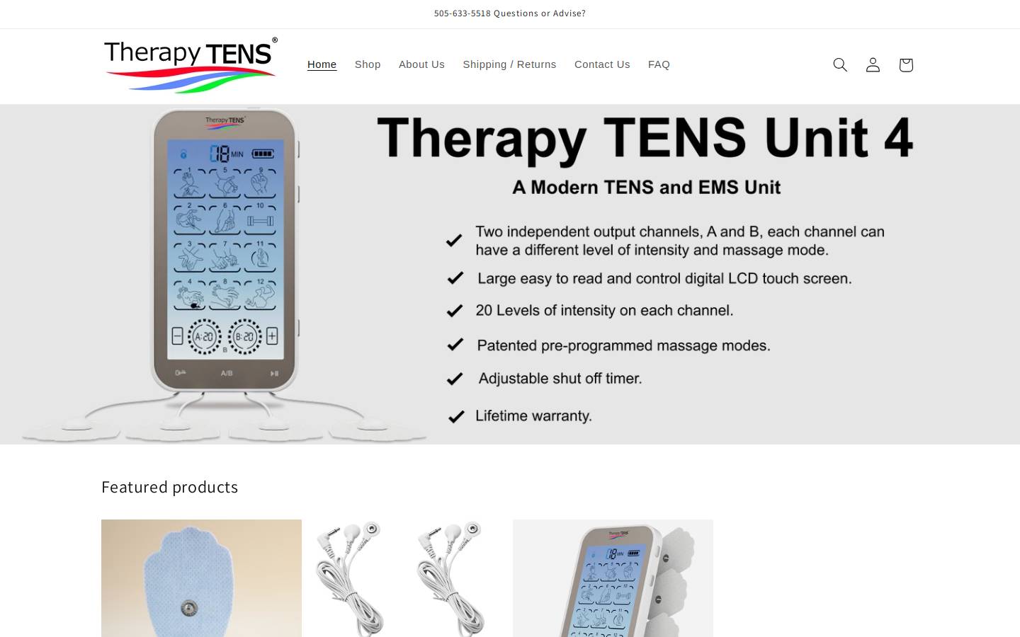 therapytens.com homepage screenshot