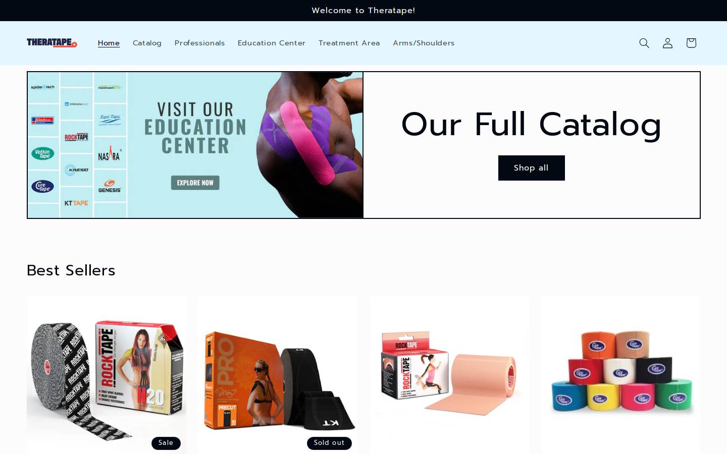 Theratape homepage screenshot