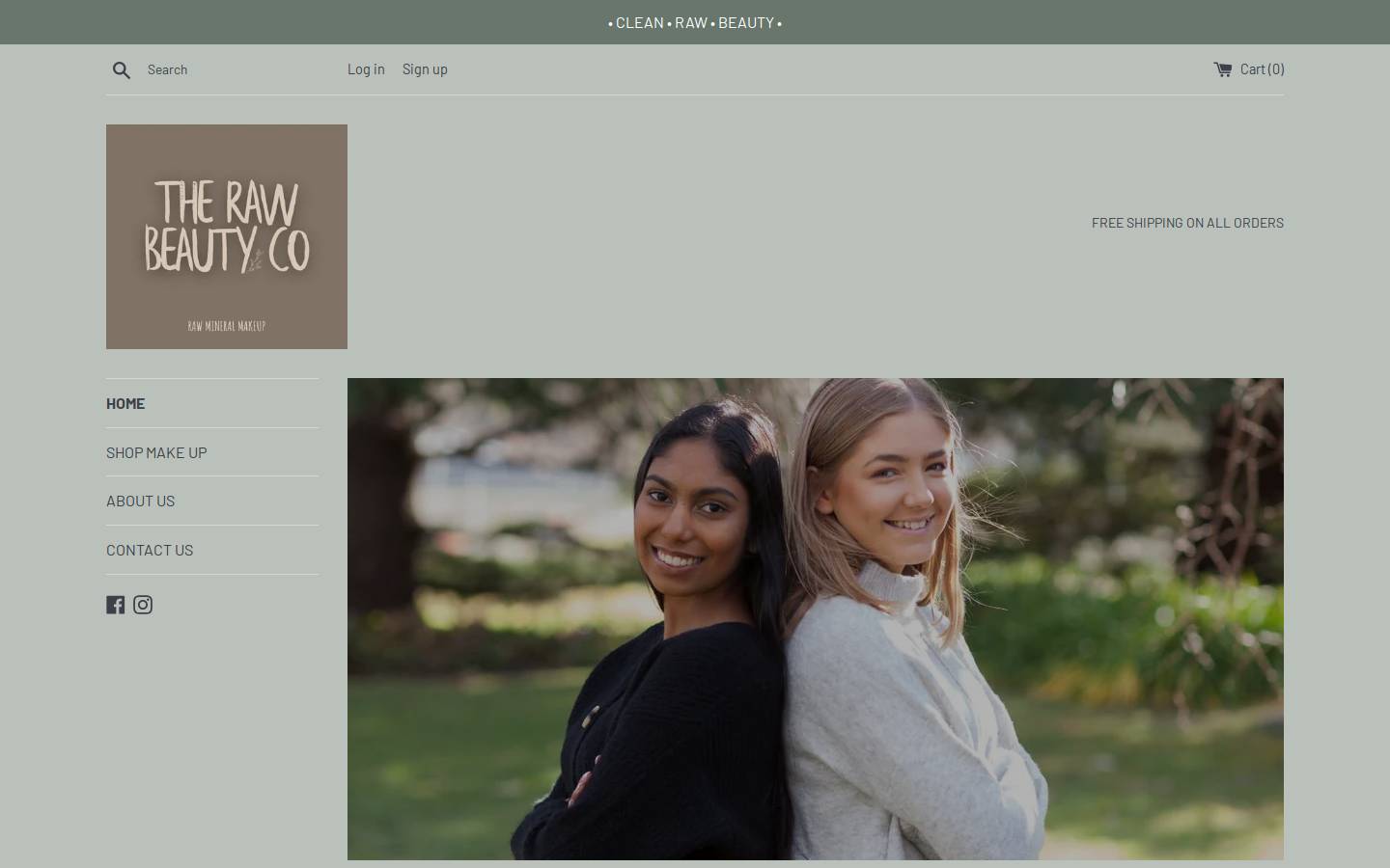 therawbeautyco.com.au homepage screenshot