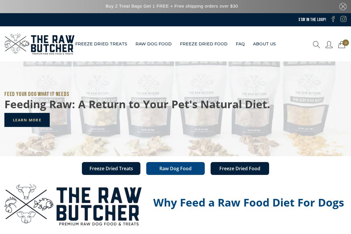 therawbutcher.com homepage screenshot