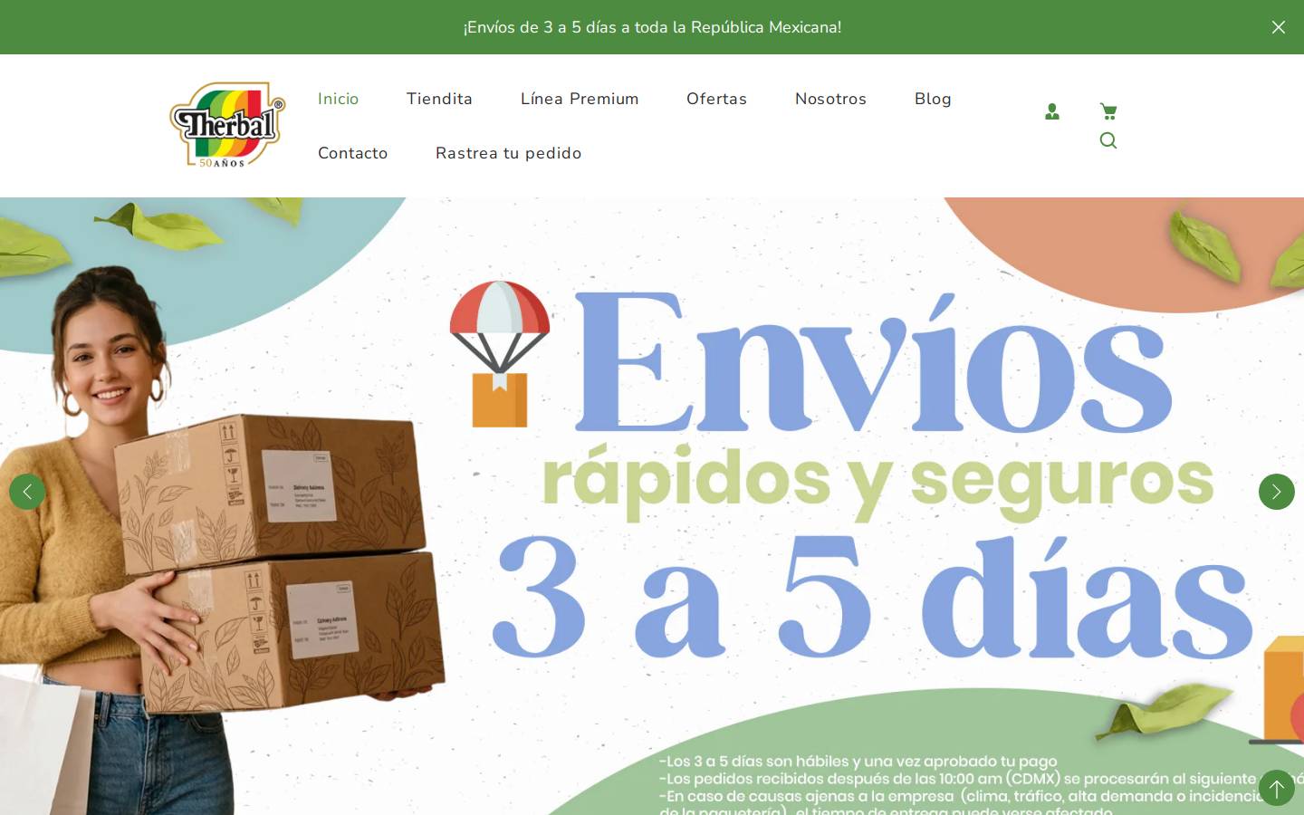 therbal.mx homepage screenshot