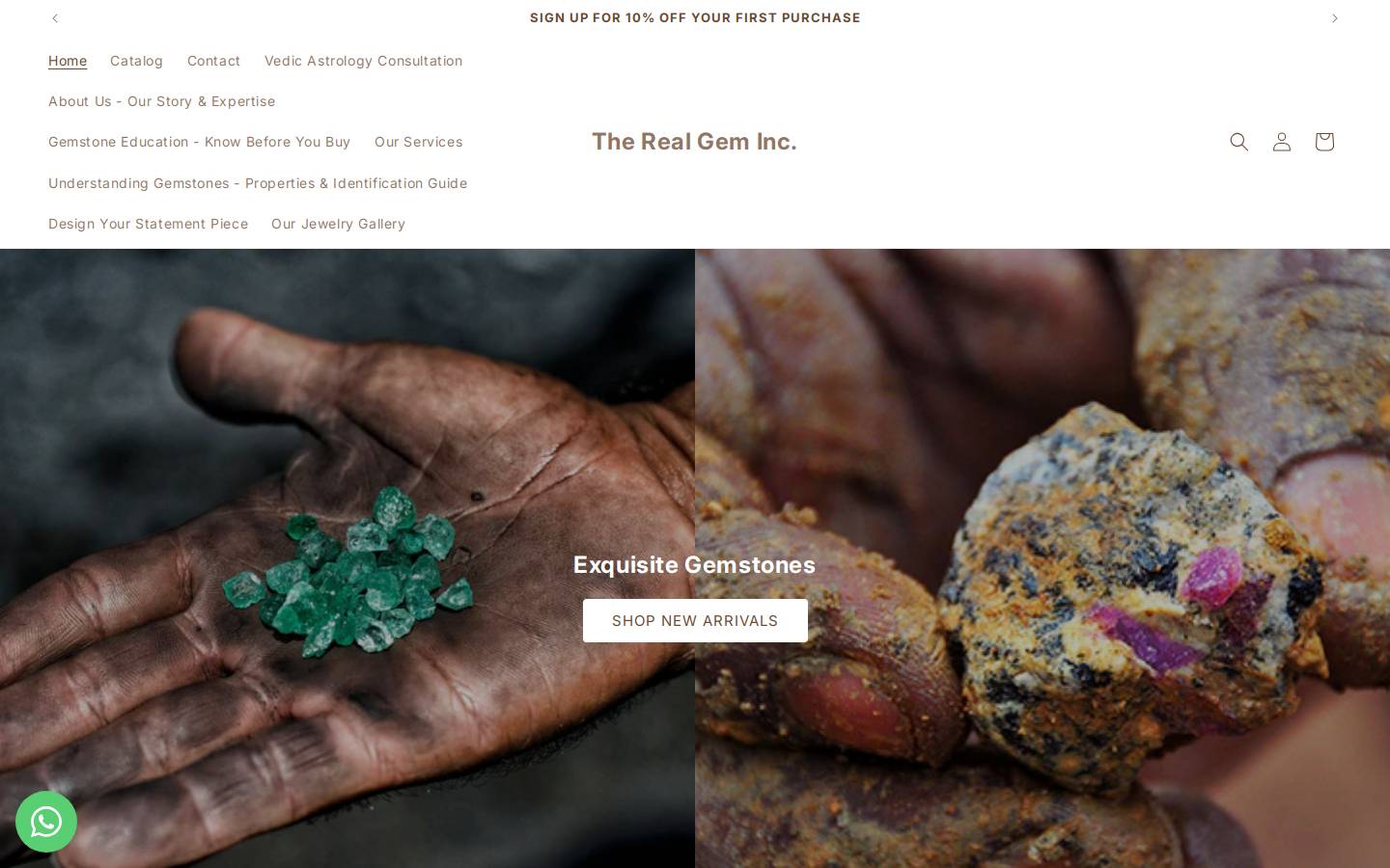 Therealgem homepage screenshot