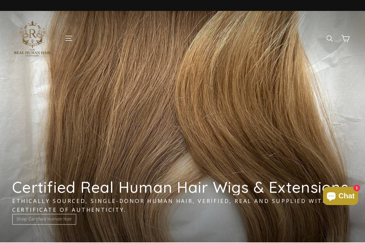therealhumanhaircompany.com homepage screenshot