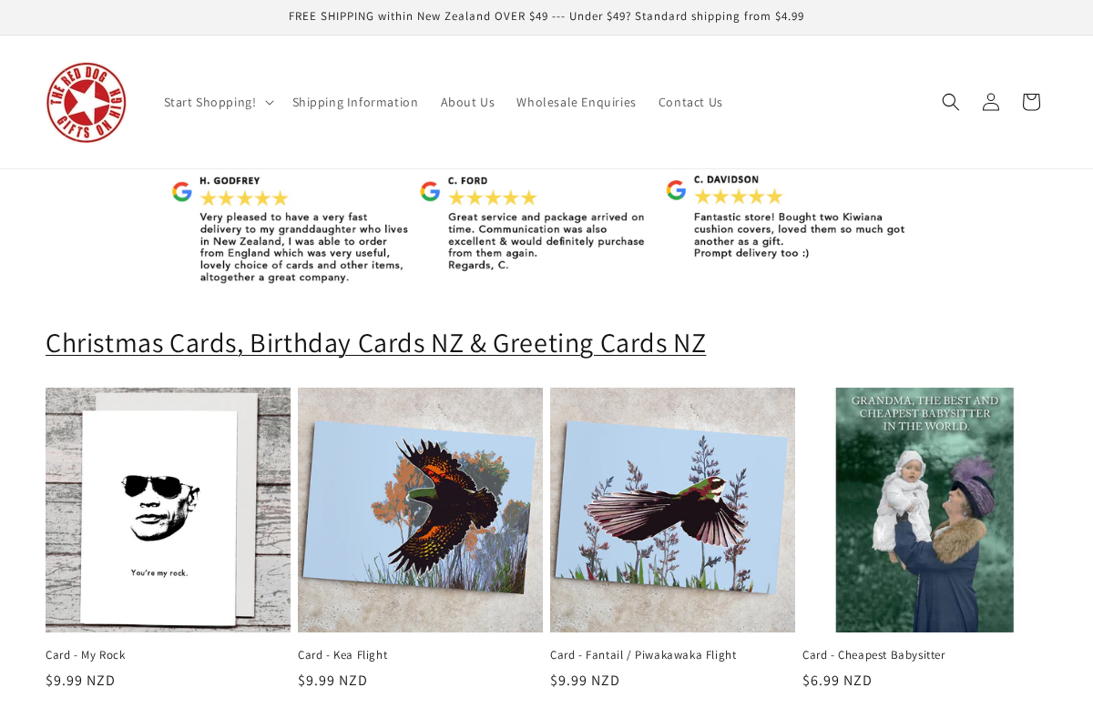thereddog.co.nz homepage screenshot