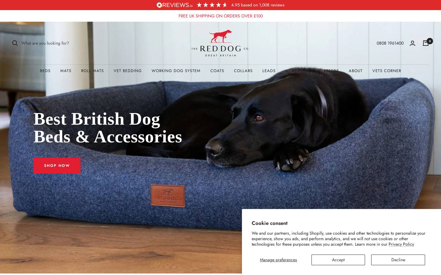 The Red Dog Company homepage screenshot