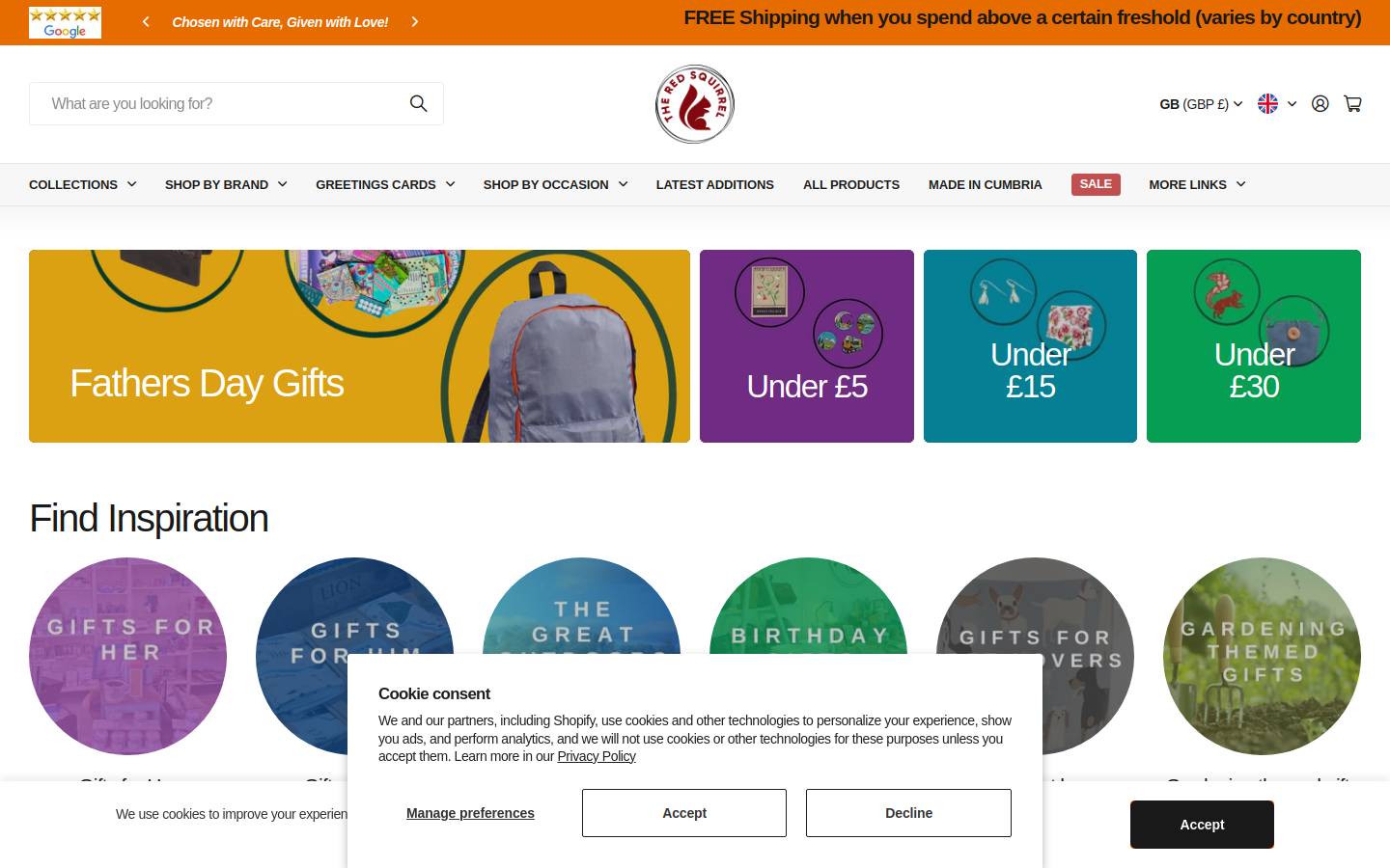 The Red Squirrel homepage screenshot