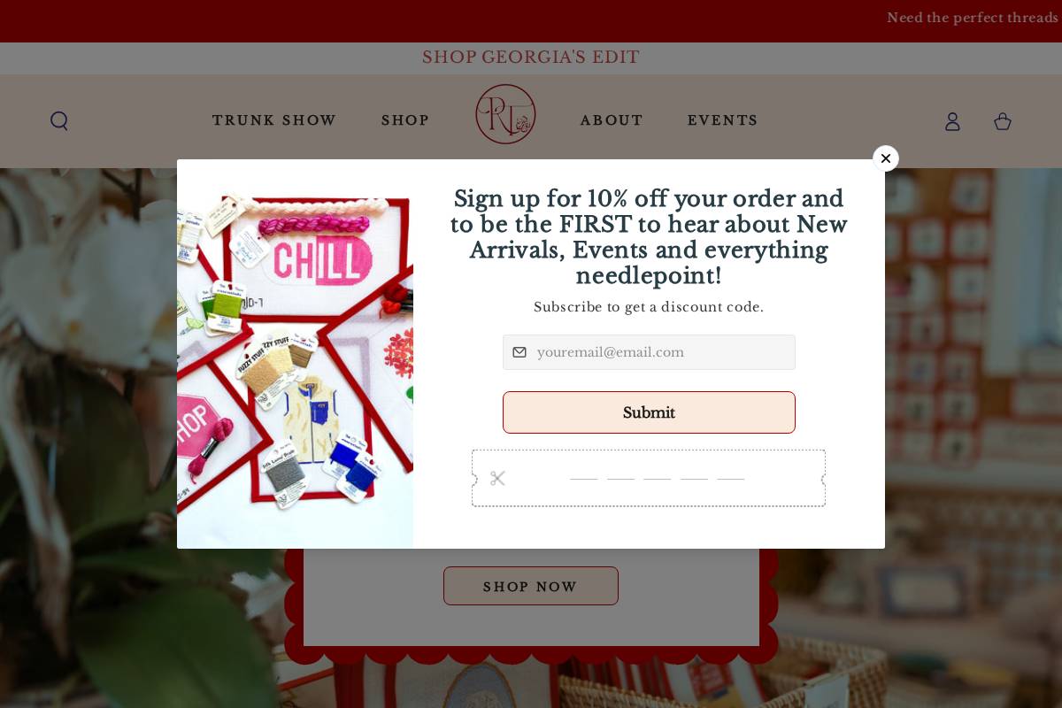 theredthreadatelier.com homepage screenshot