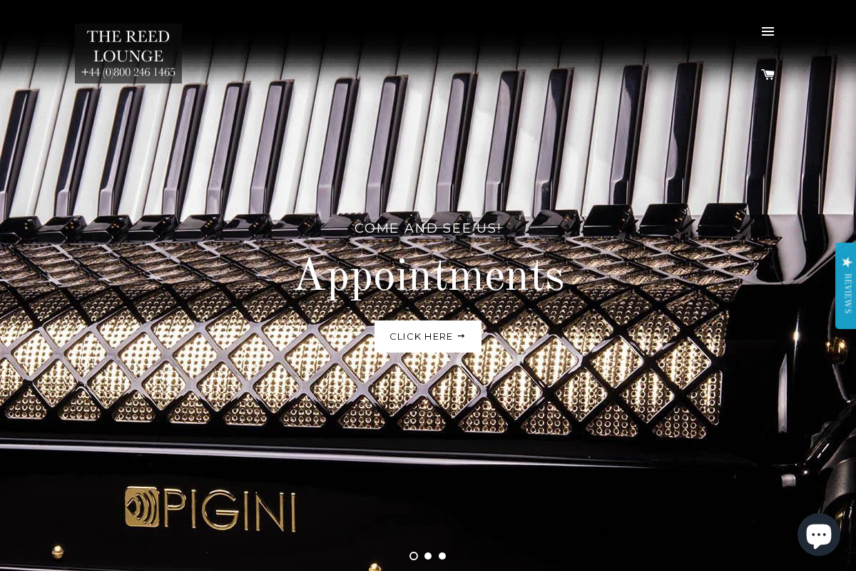 The Reed Lounge homepage screenshot