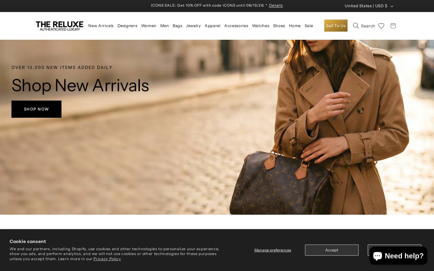 Thereluxe homepage screenshot