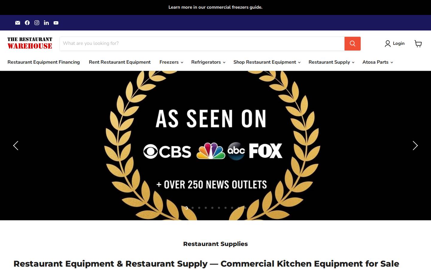 therestaurantwarehouse.com homepage screenshot