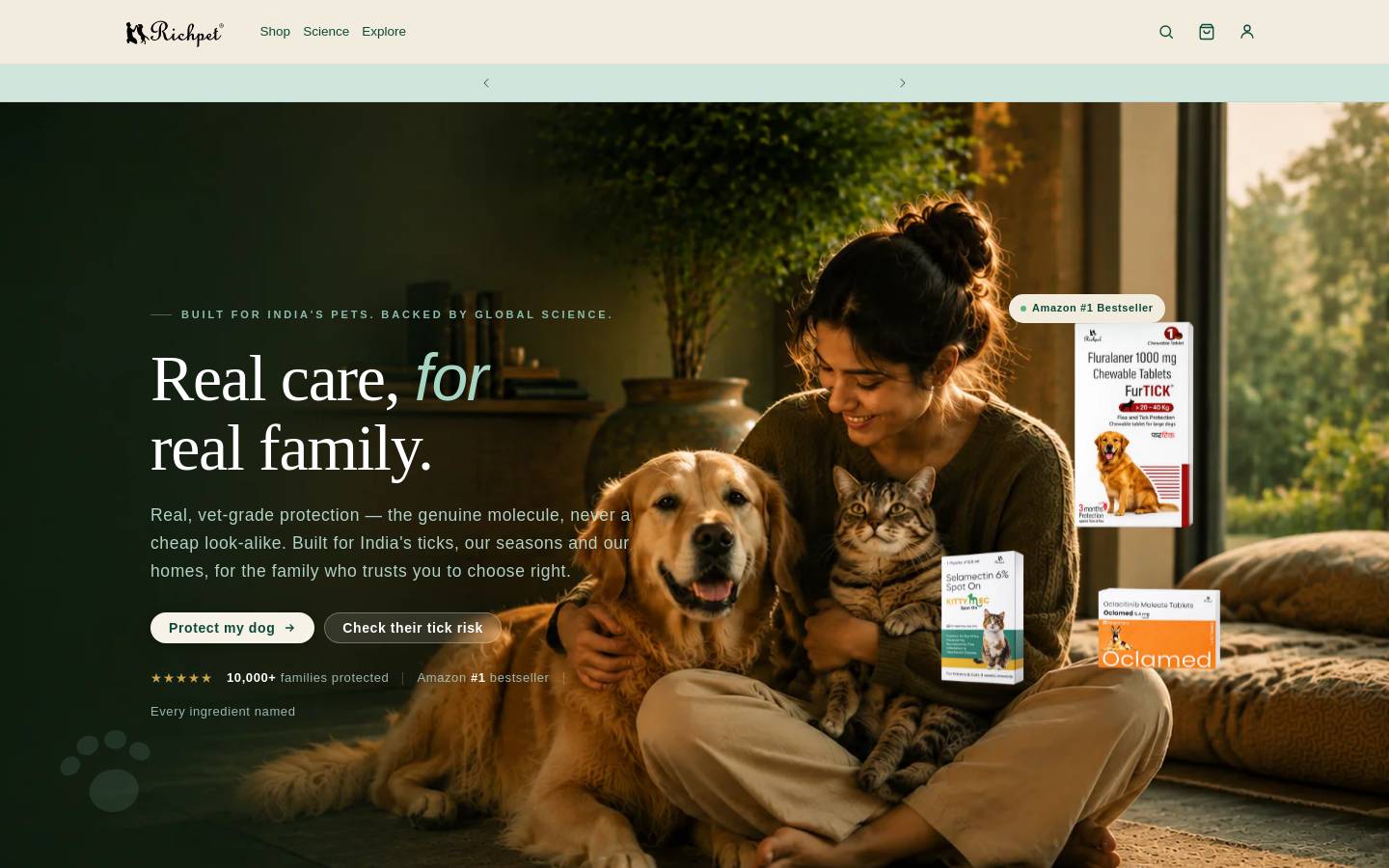 therichpet.com homepage screenshot