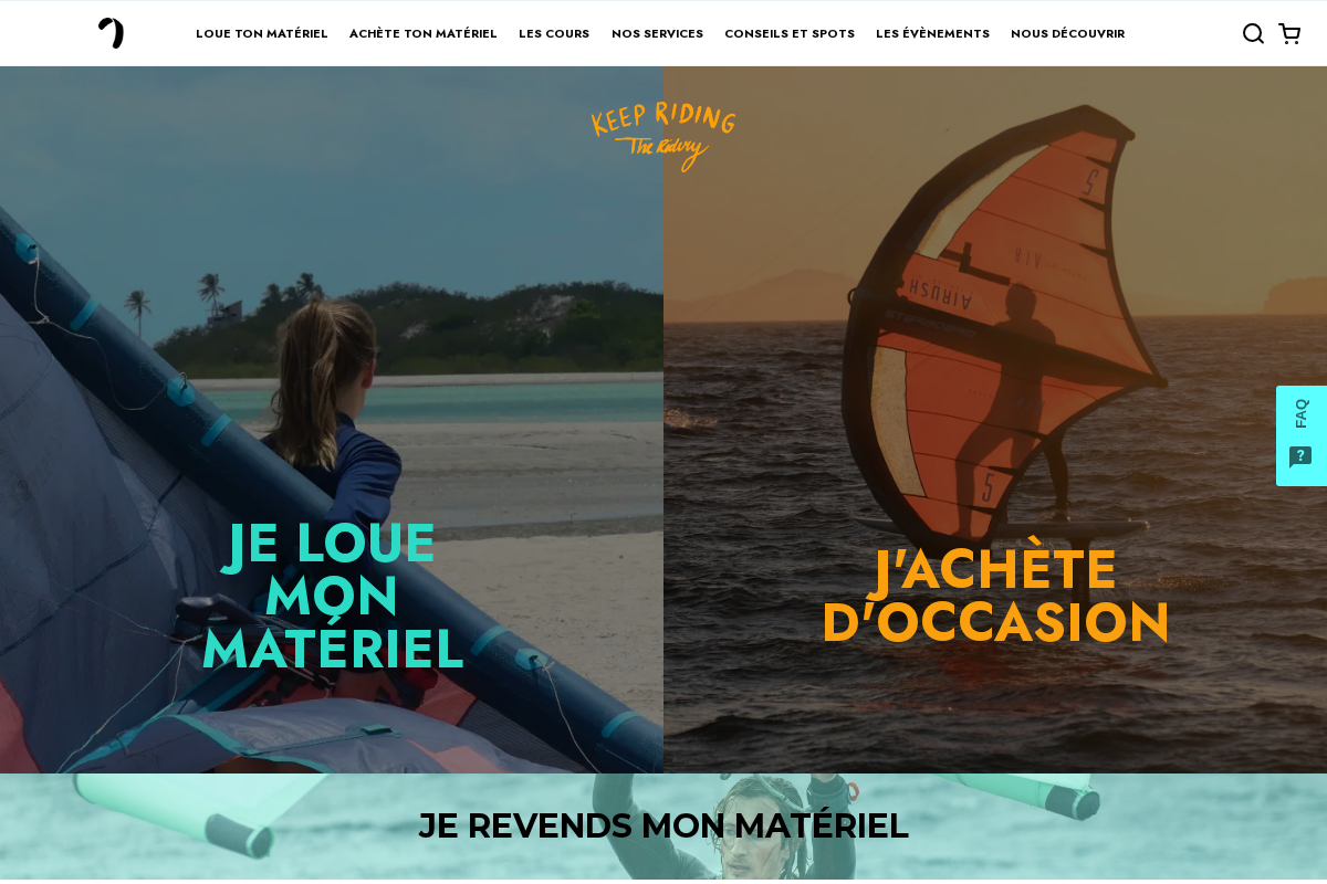 The Ridery Kitesurf & Wing homepage screenshot