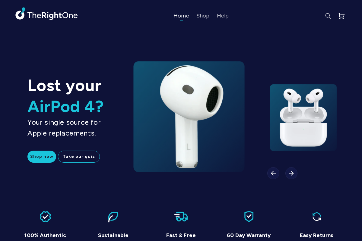 Therightone homepage screenshot