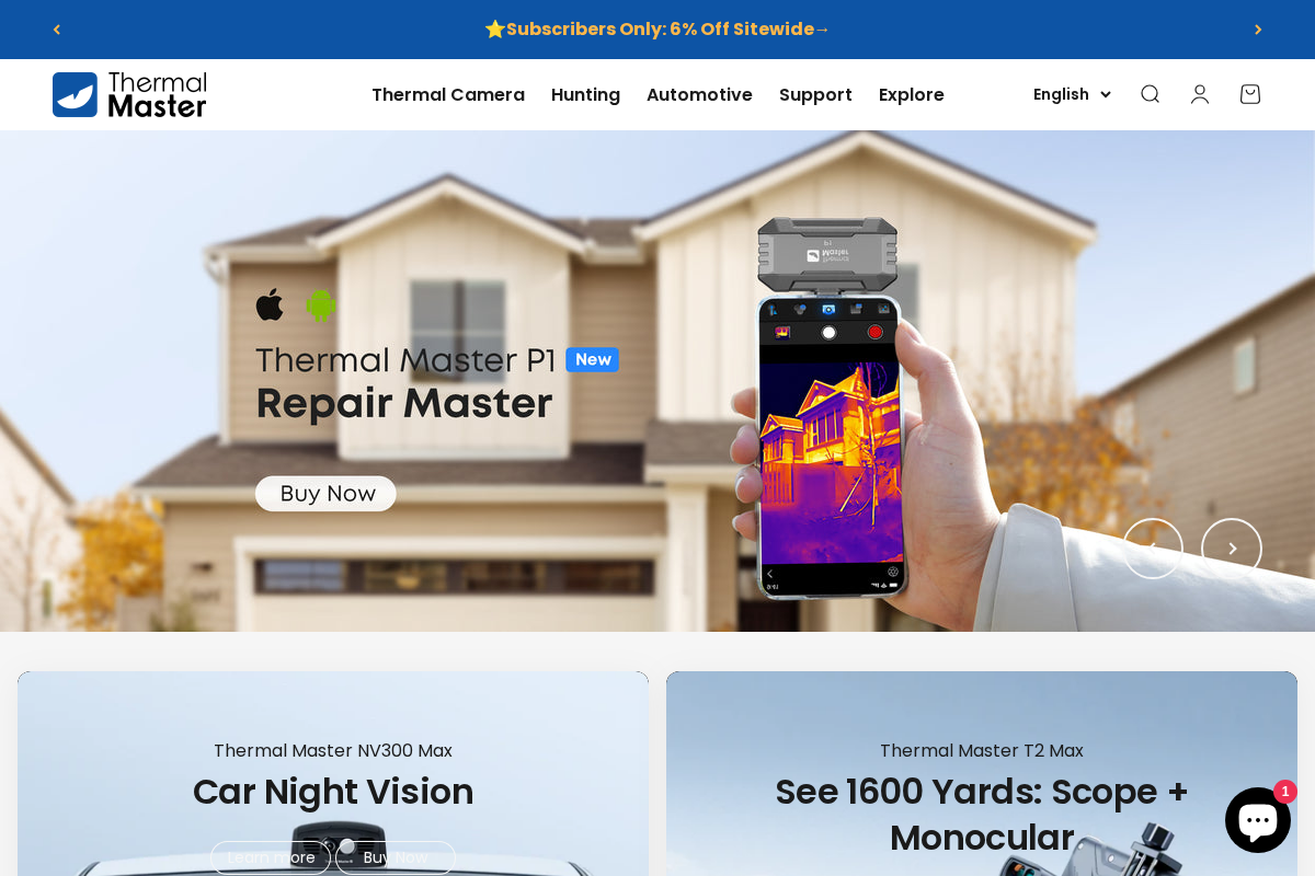 Thermalmaster homepage screenshot