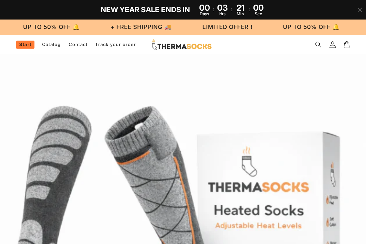 ThermaSocks homepage screenshot
