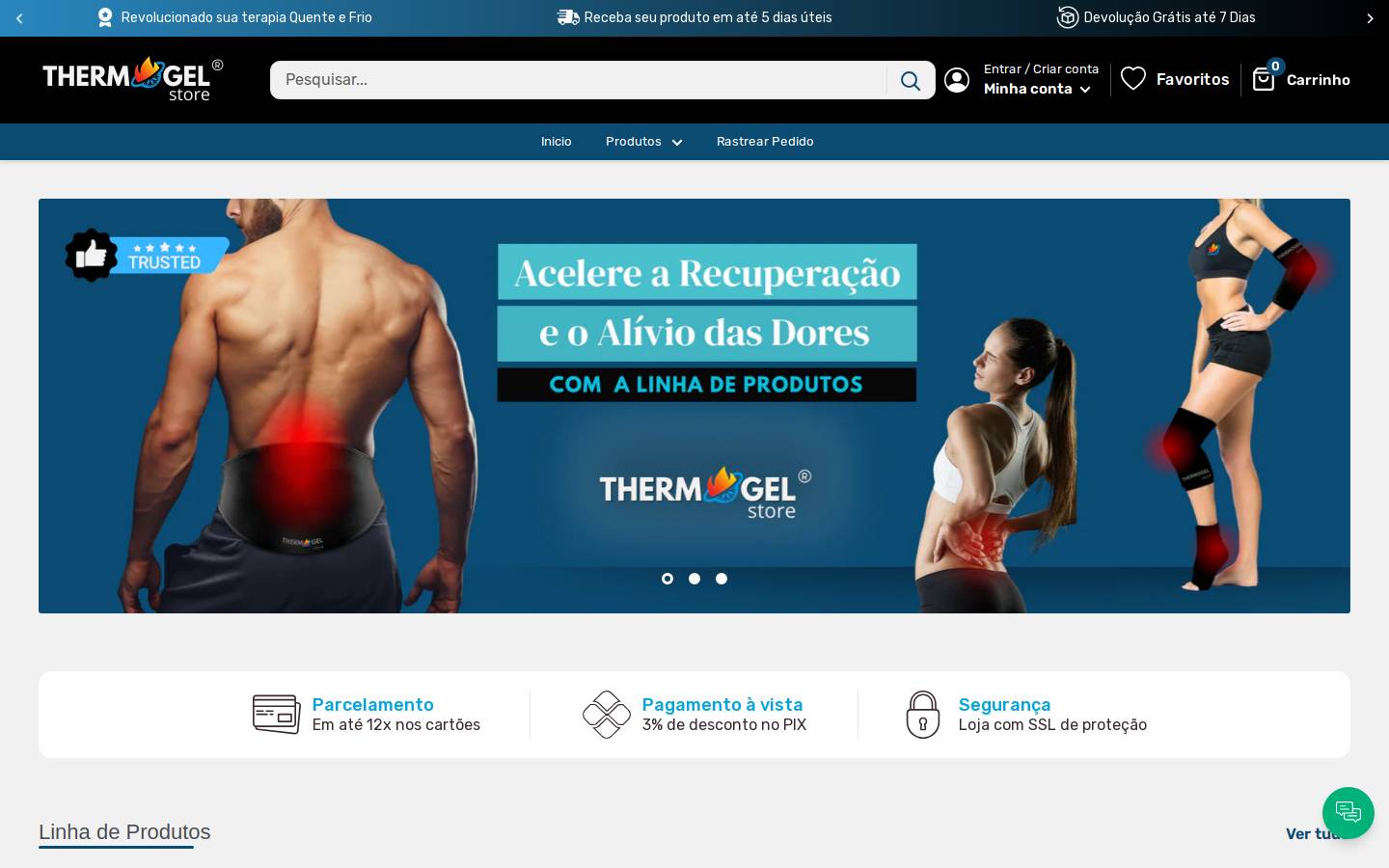 thermogelstore.com homepage screenshot