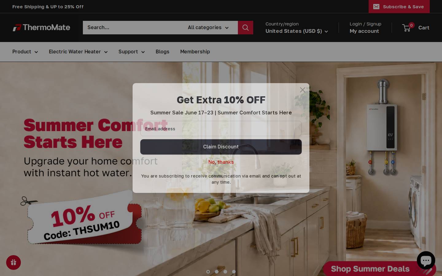 Thermomate homepage screenshot