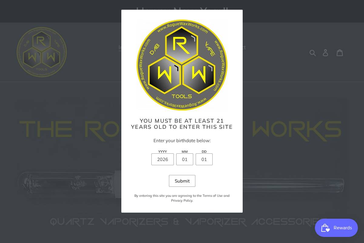 Theroguewaxworks homepage screenshot