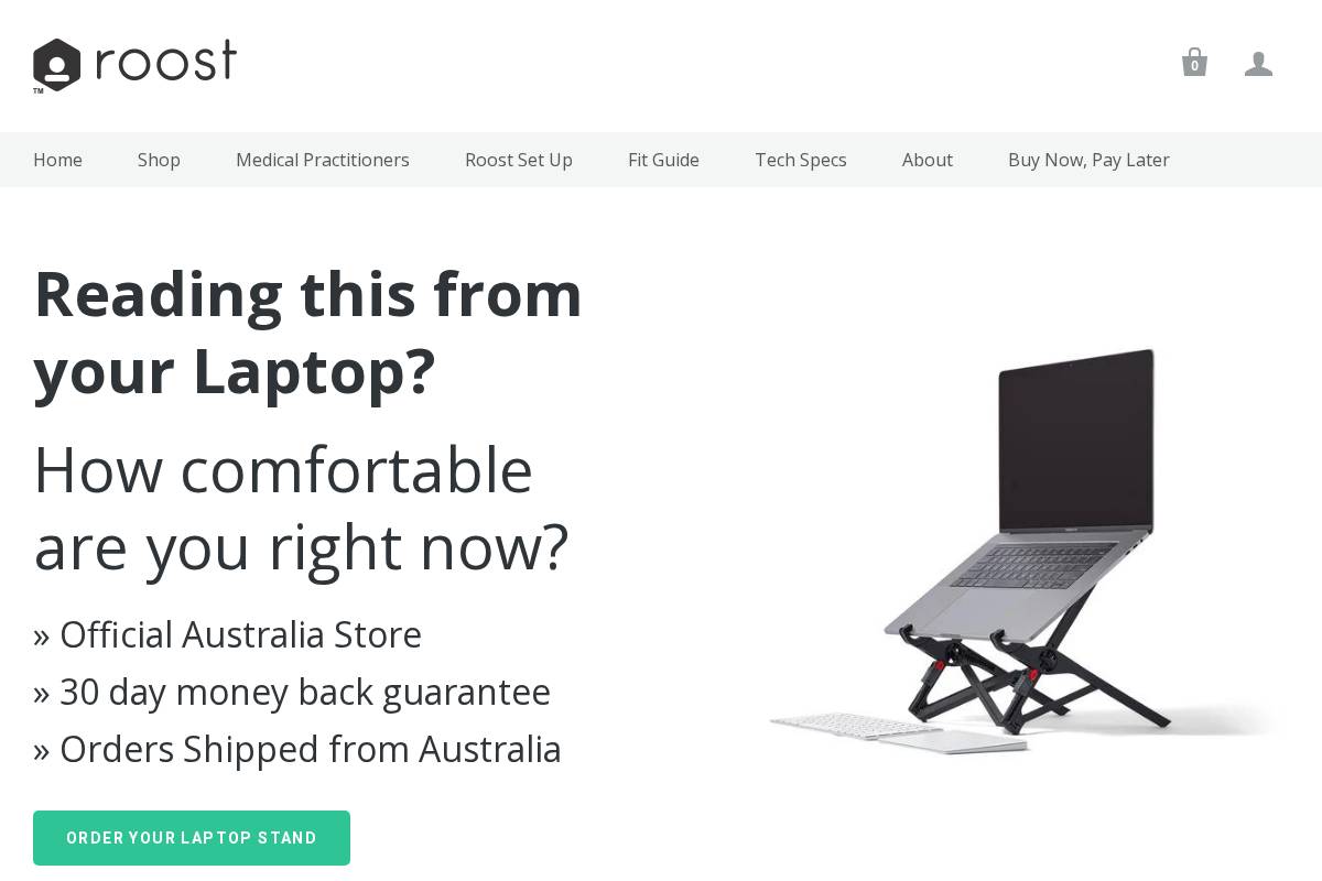 The Roost Stand homepage screenshot