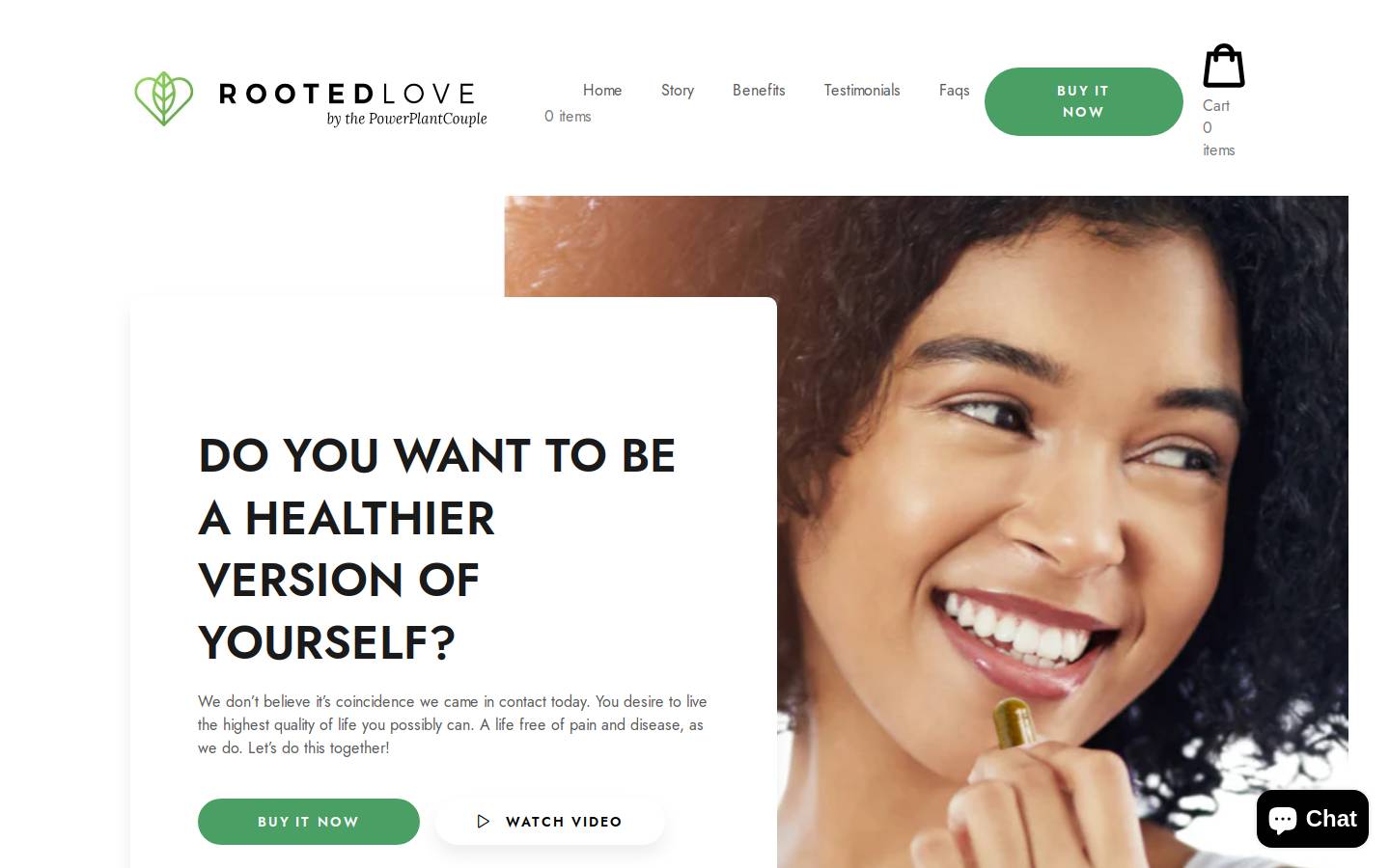 therootedlove.com homepage screenshot