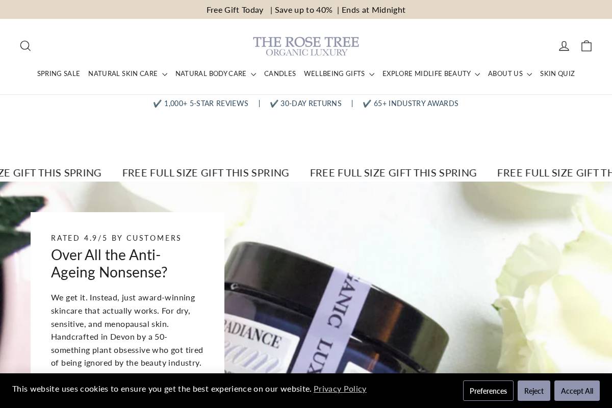 therosetree.co.uk homepage screenshot