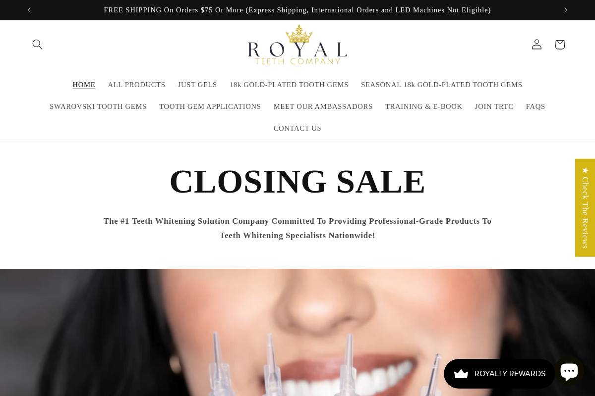 theroyalteethcompany.com homepage screenshot