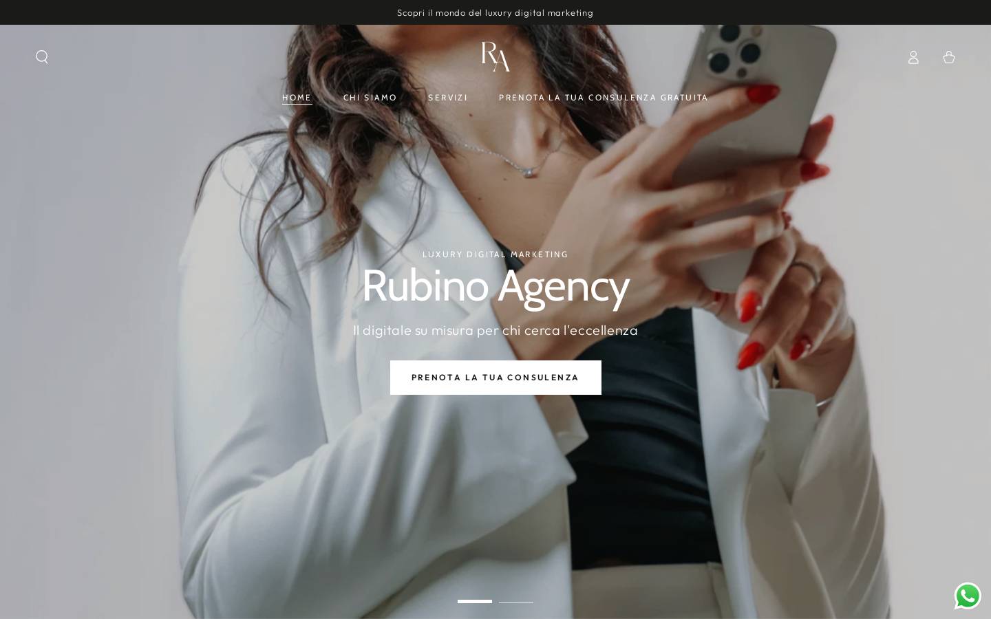 therubinoagency.com homepage screenshot