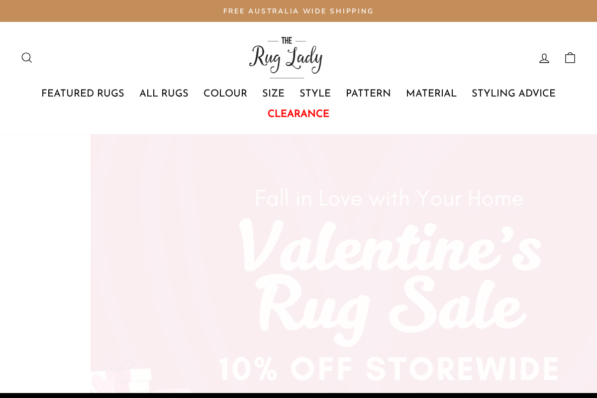 The Rug Lady homepage screenshot