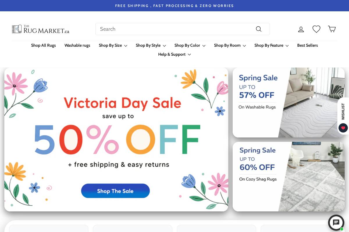 Therugmarket homepage screenshot