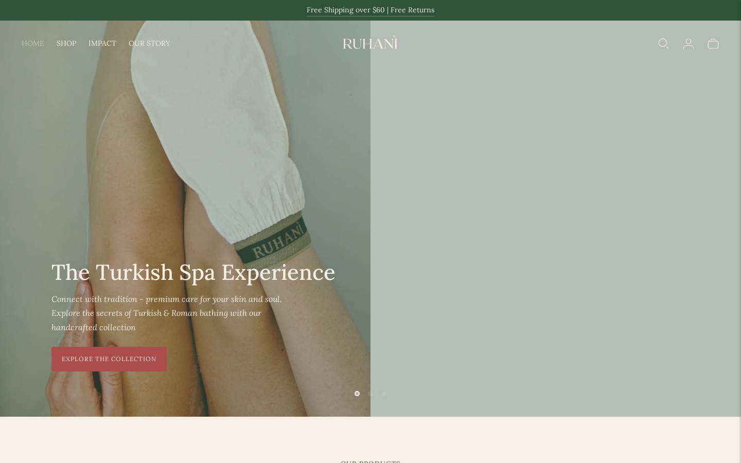 theruhanibeauty.com homepage screenshot