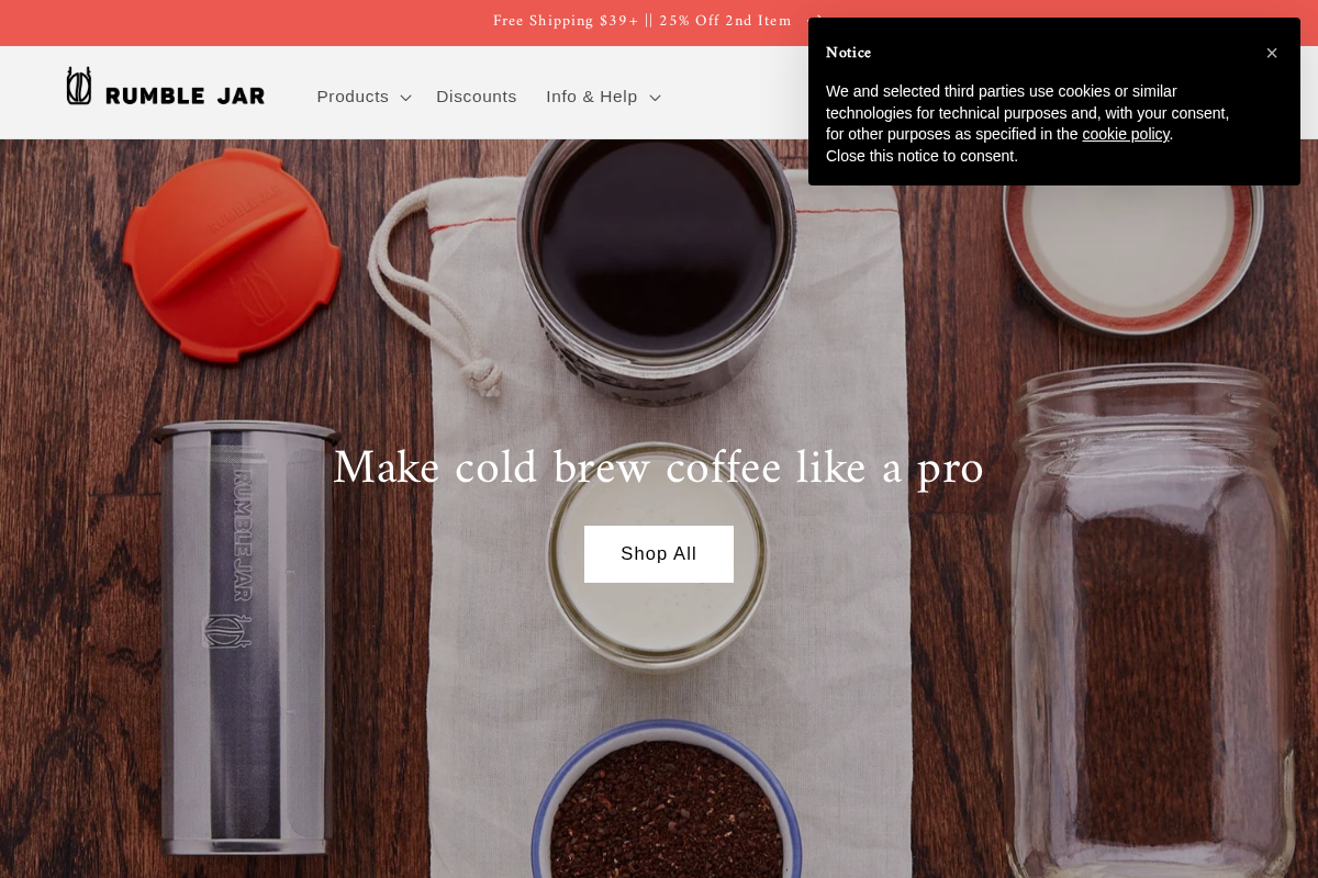 Rumble Jar homepage screenshot