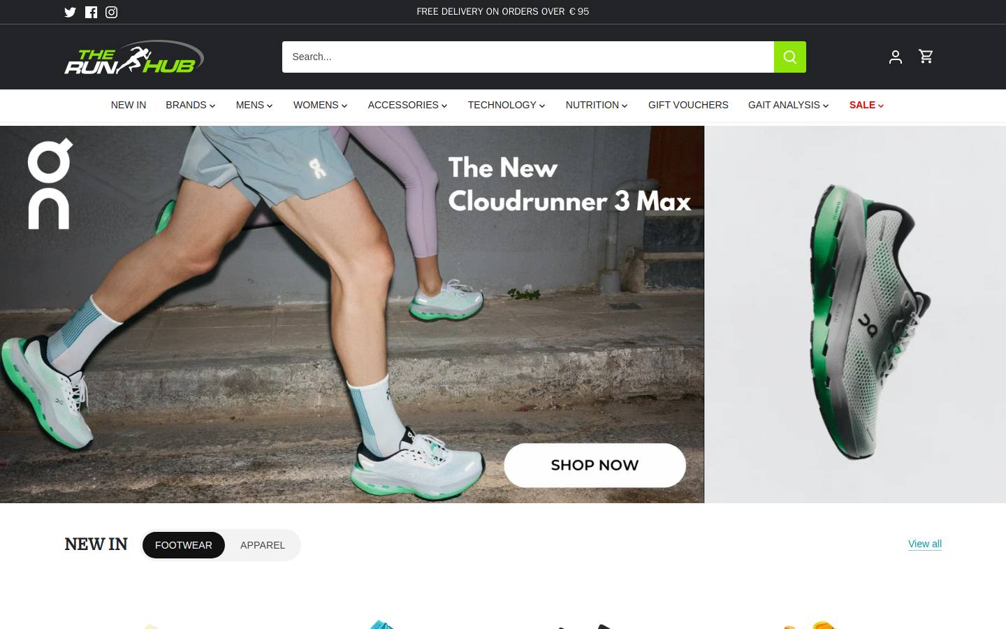The Run Hub homepage screenshot