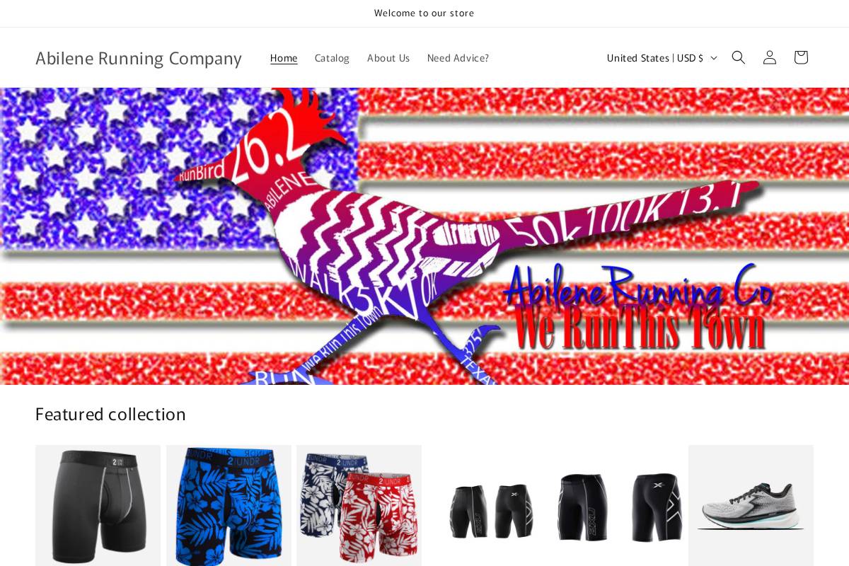 therunnerstore.com homepage screenshot