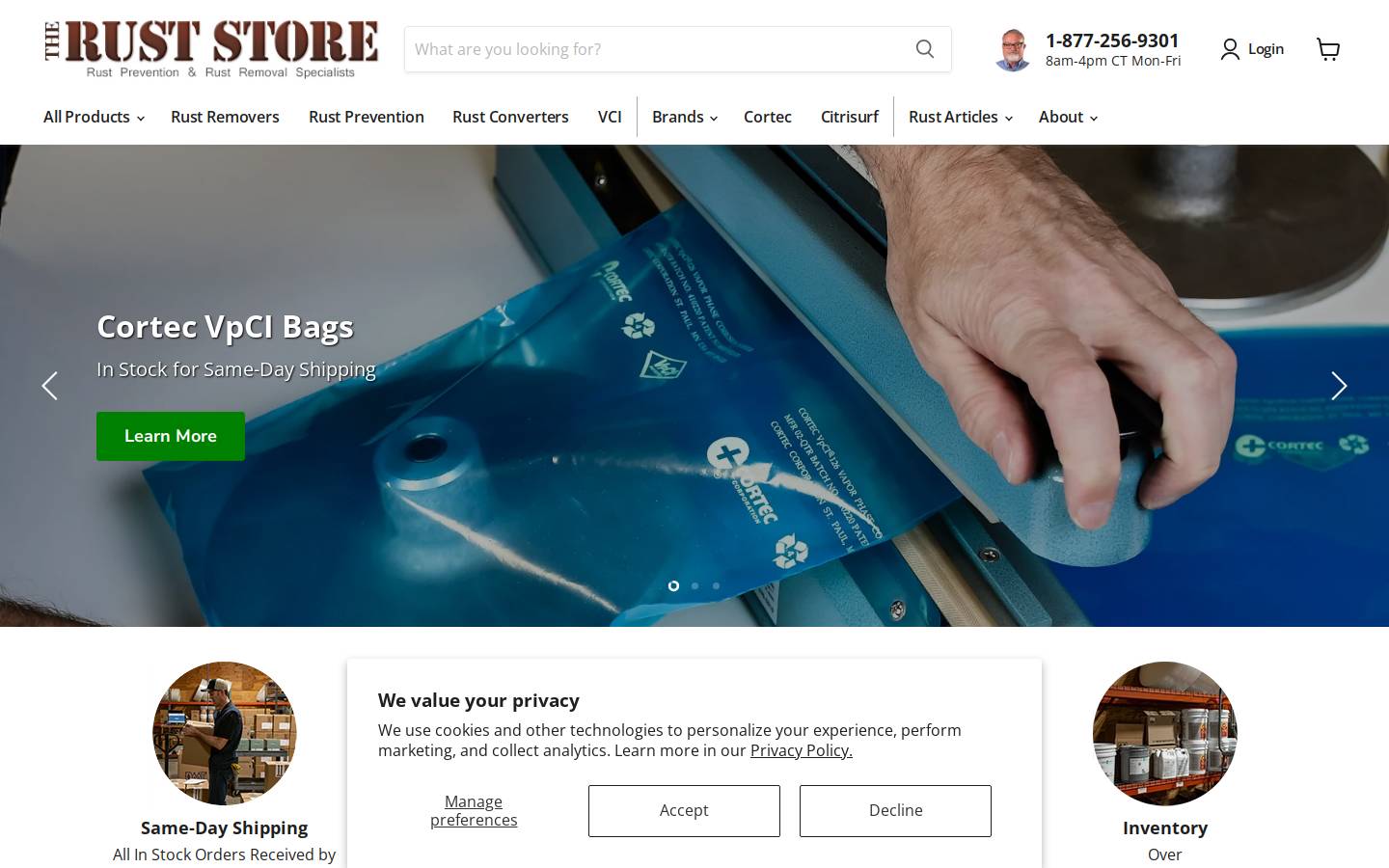 The Rust Store - Solutions for All Rust Problems homepage screenshot