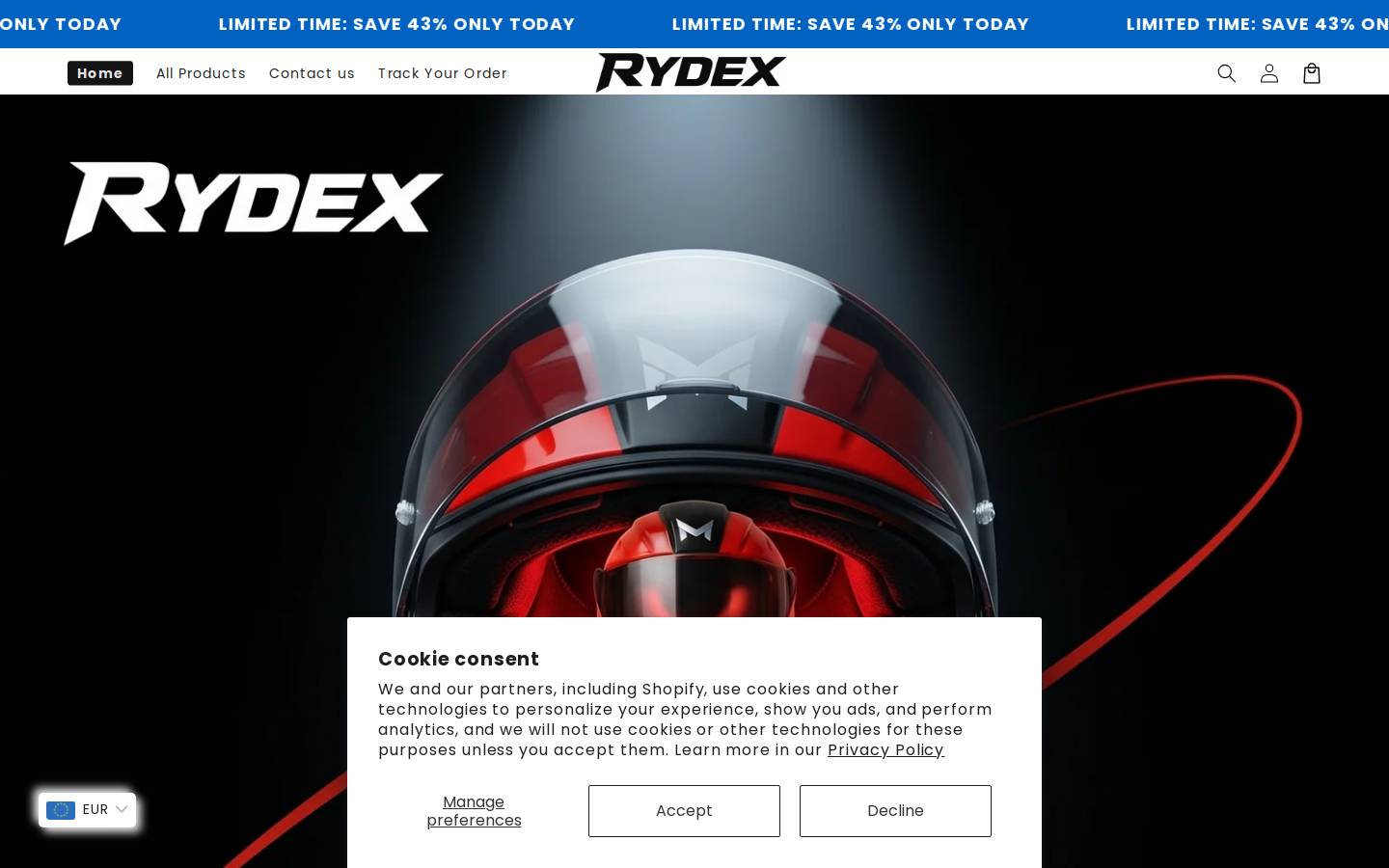 therydex.store homepage screenshot