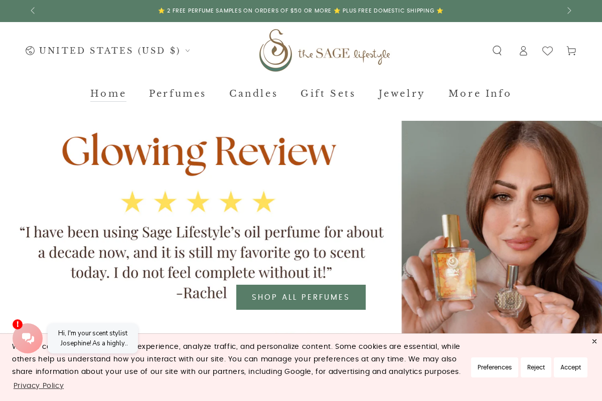 thesagelifestyle.com homepage screenshot