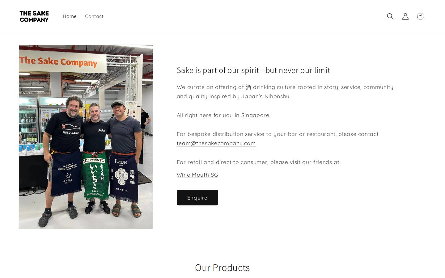 thesakecompany.com homepage screenshot