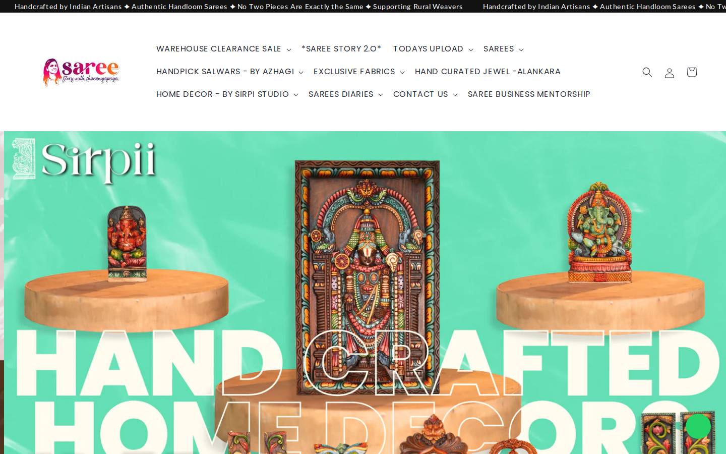 thesareestory.com homepage screenshot