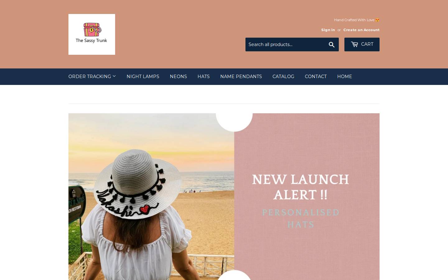 thesassytrunk.in homepage screenshot