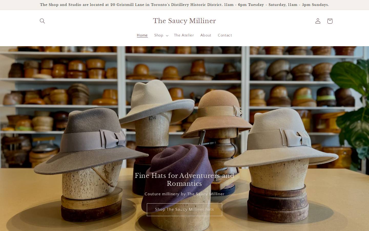 thesaucymilliner.com homepage screenshot