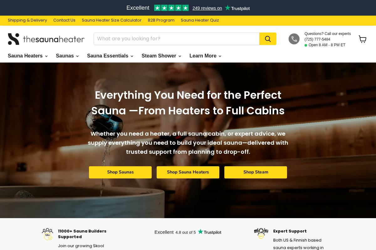 The Sauna Heater homepage screenshot