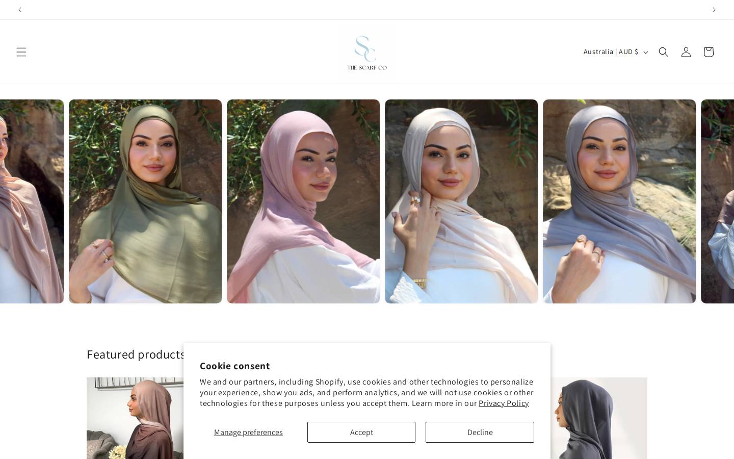 thescarfco.com.au homepage screenshot