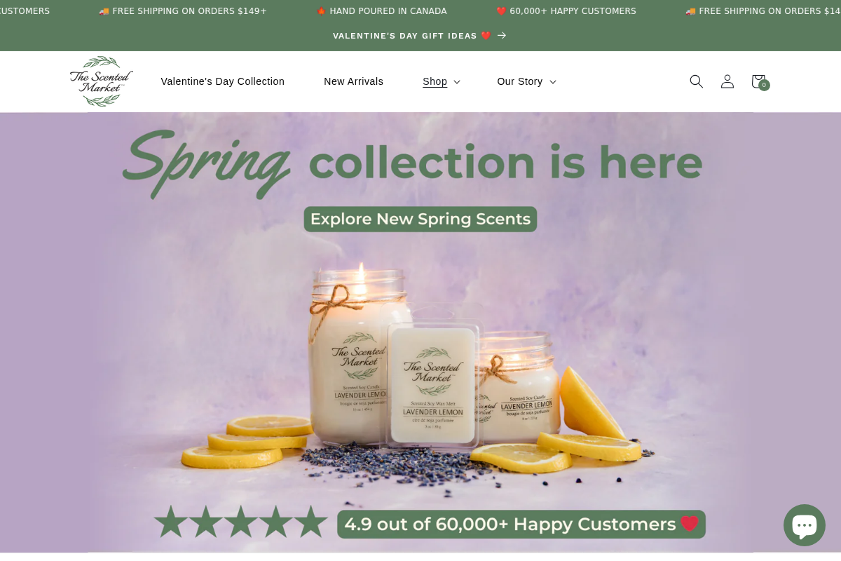 The Scented Market homepage screenshot