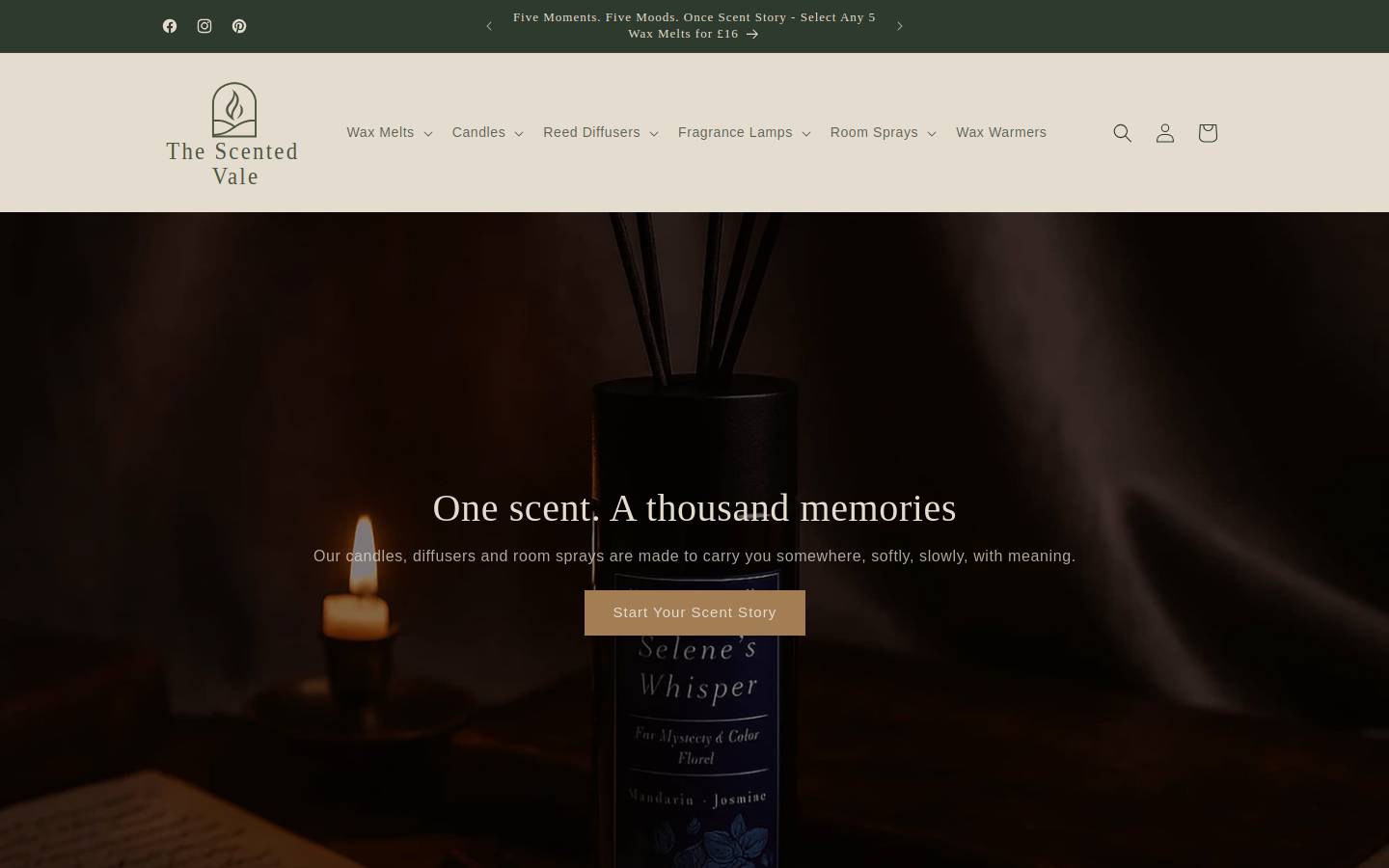 thescentedvale.com homepage screenshot
