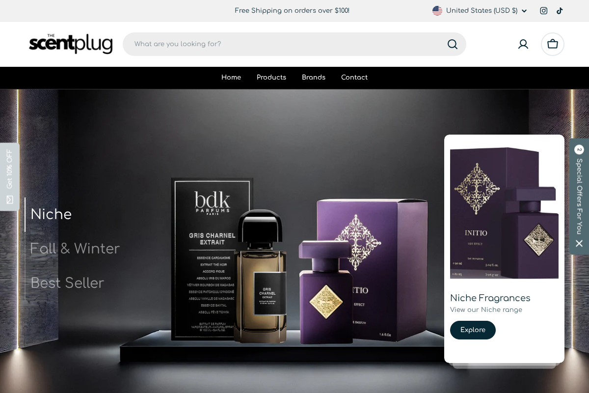 The Scent Plug homepage screenshot