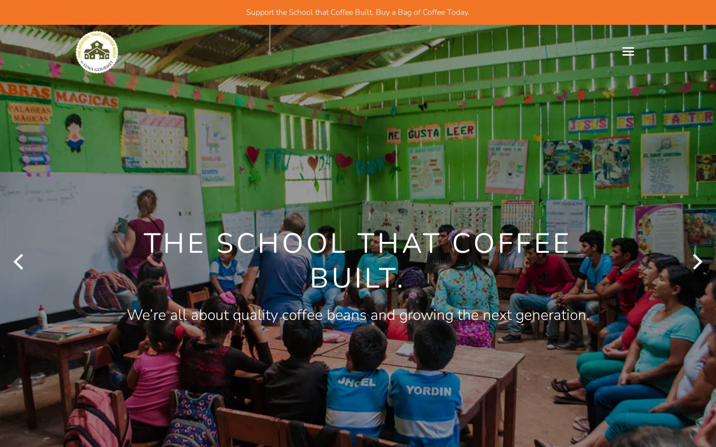 theschoolthatcoffeebuilt.com homepage screenshot