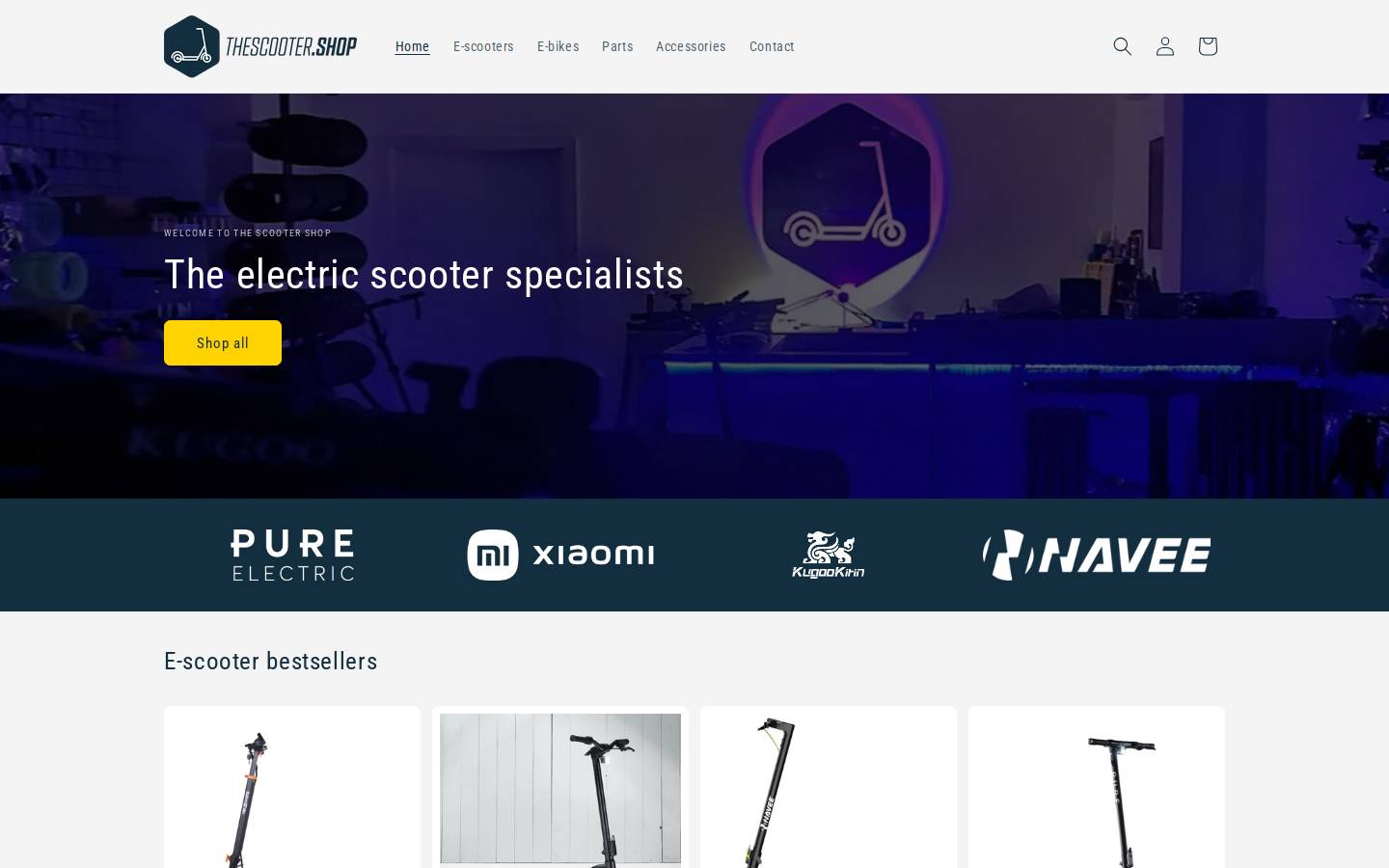 The Scooter Shop homepage screenshot