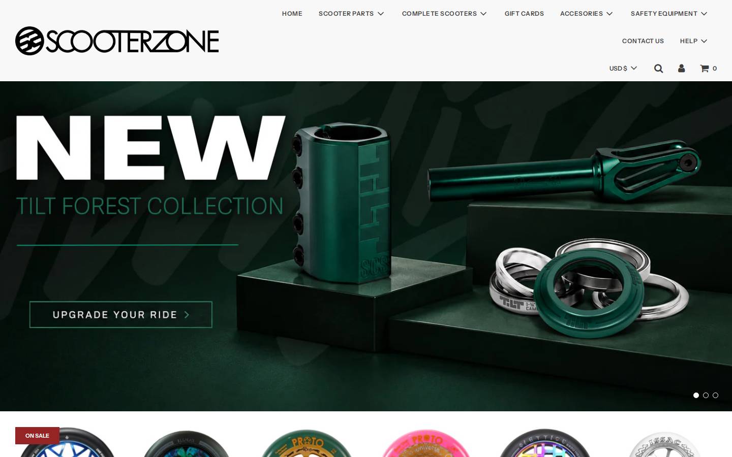 Scooter Zone homepage screenshot