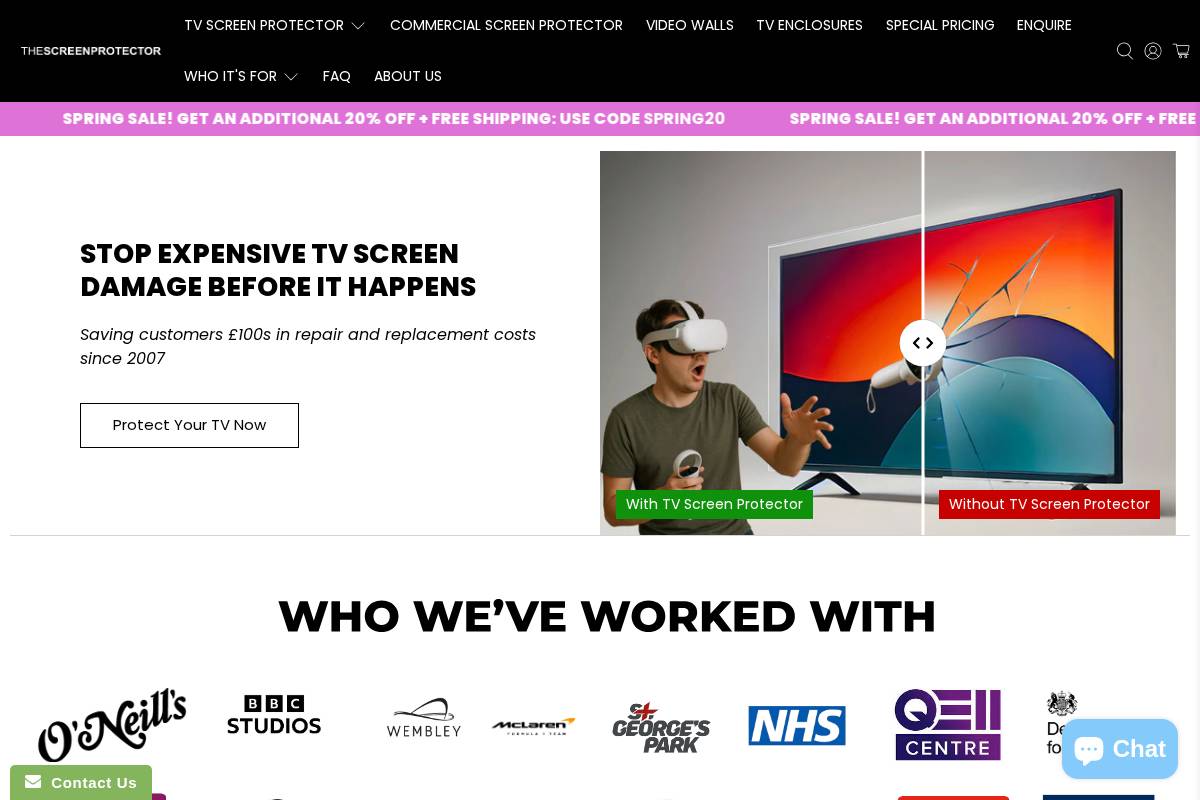 The Screen Protector homepage screenshot