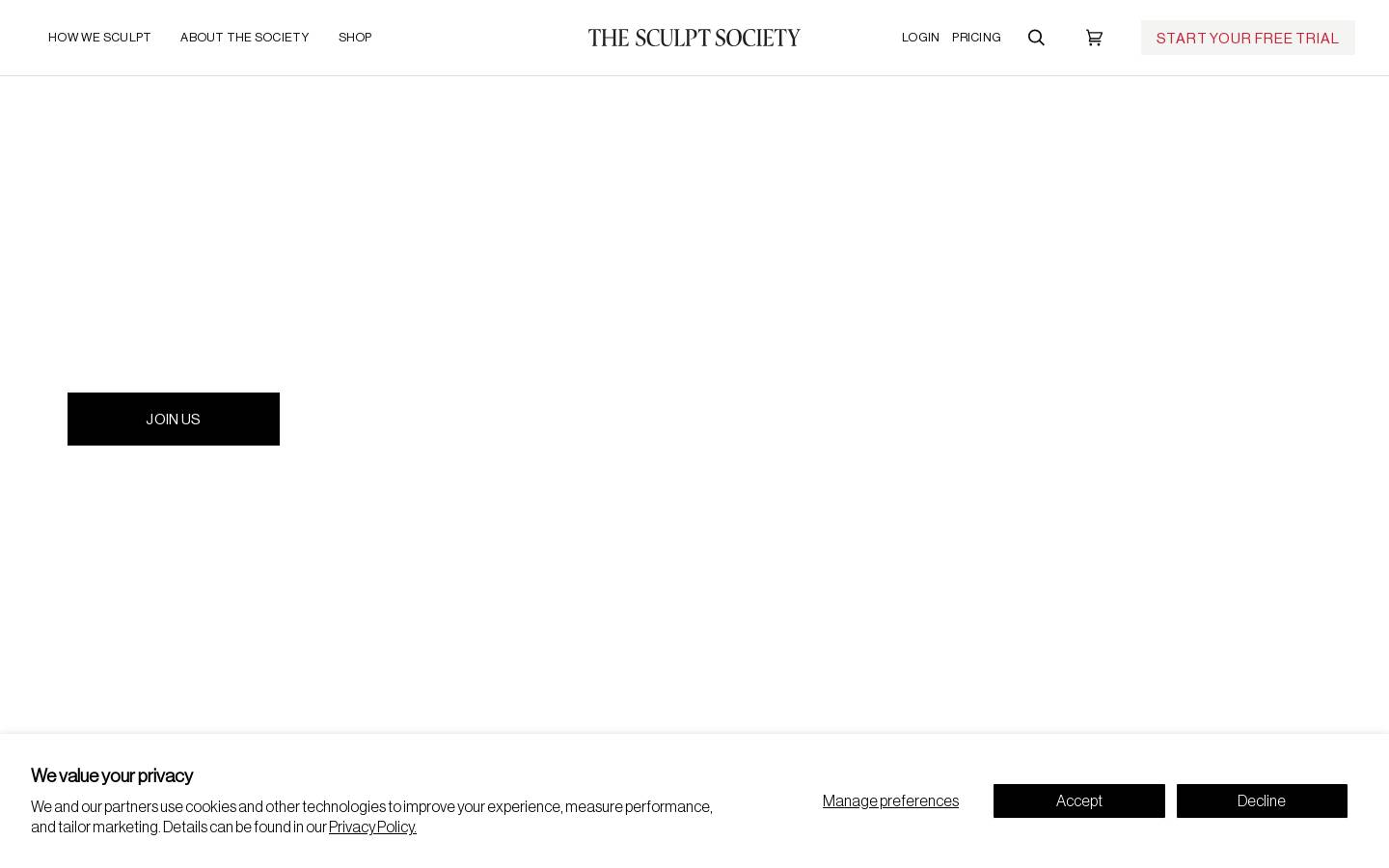 thesculptsociety.com homepage screenshot